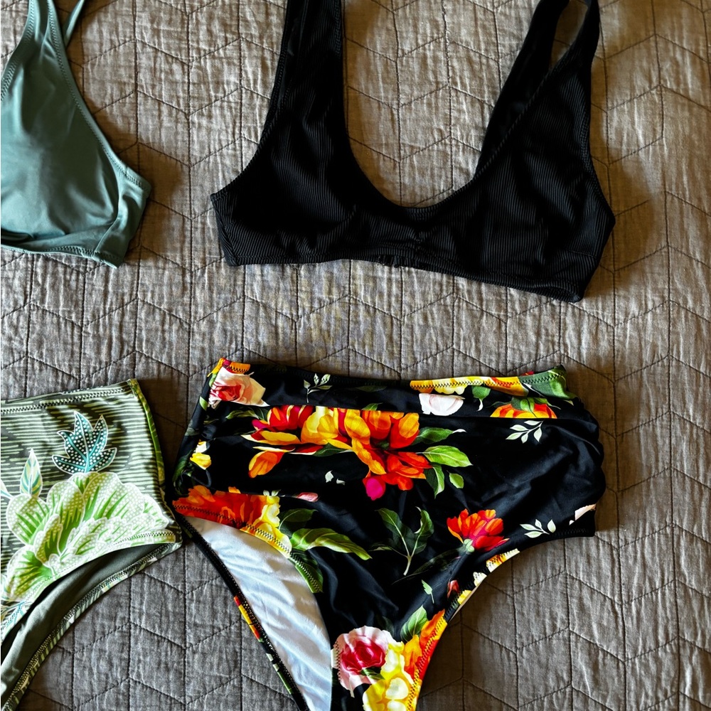 Set of 3 mix + match Athleta, Aerie, Lively, Cupshe - bikini sets
